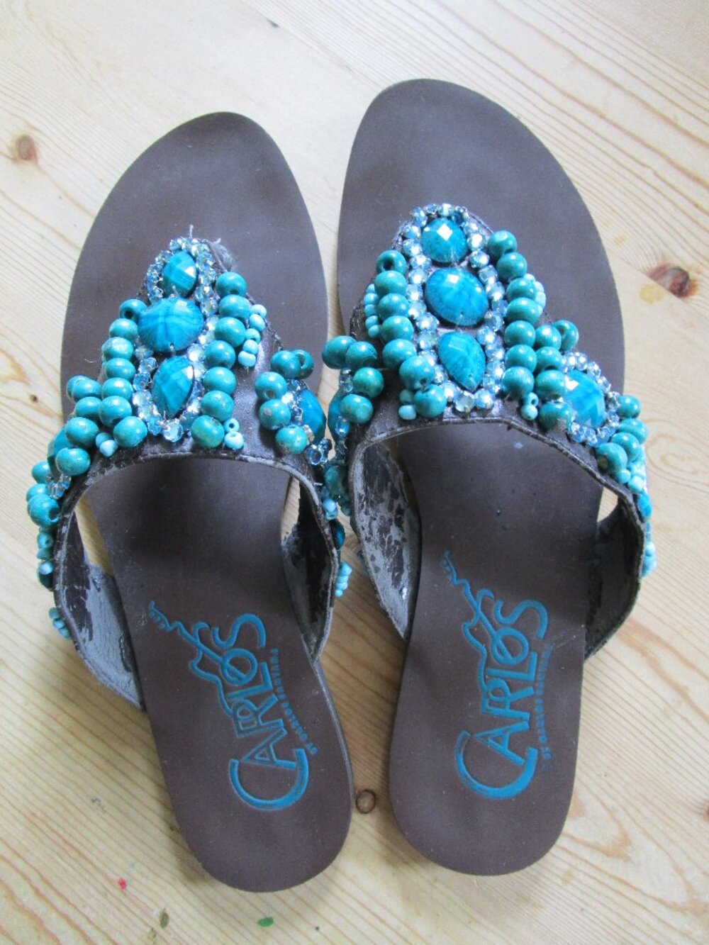 Carlos Santana Beaded Sandals
